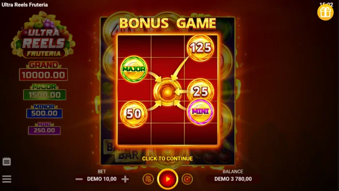 Ultra Reels Fruteria – pokretanje Hold and Win sobe