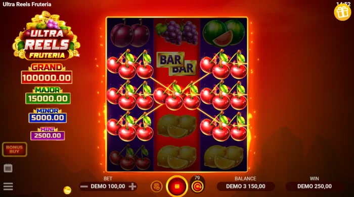 Ultra Reels Fruteria – ishod kombinacije s trešnjama